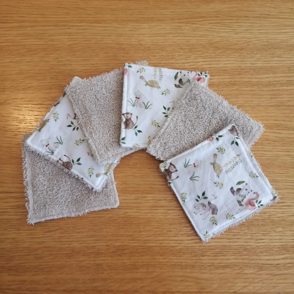 Lingettes - pandas et flamands roses