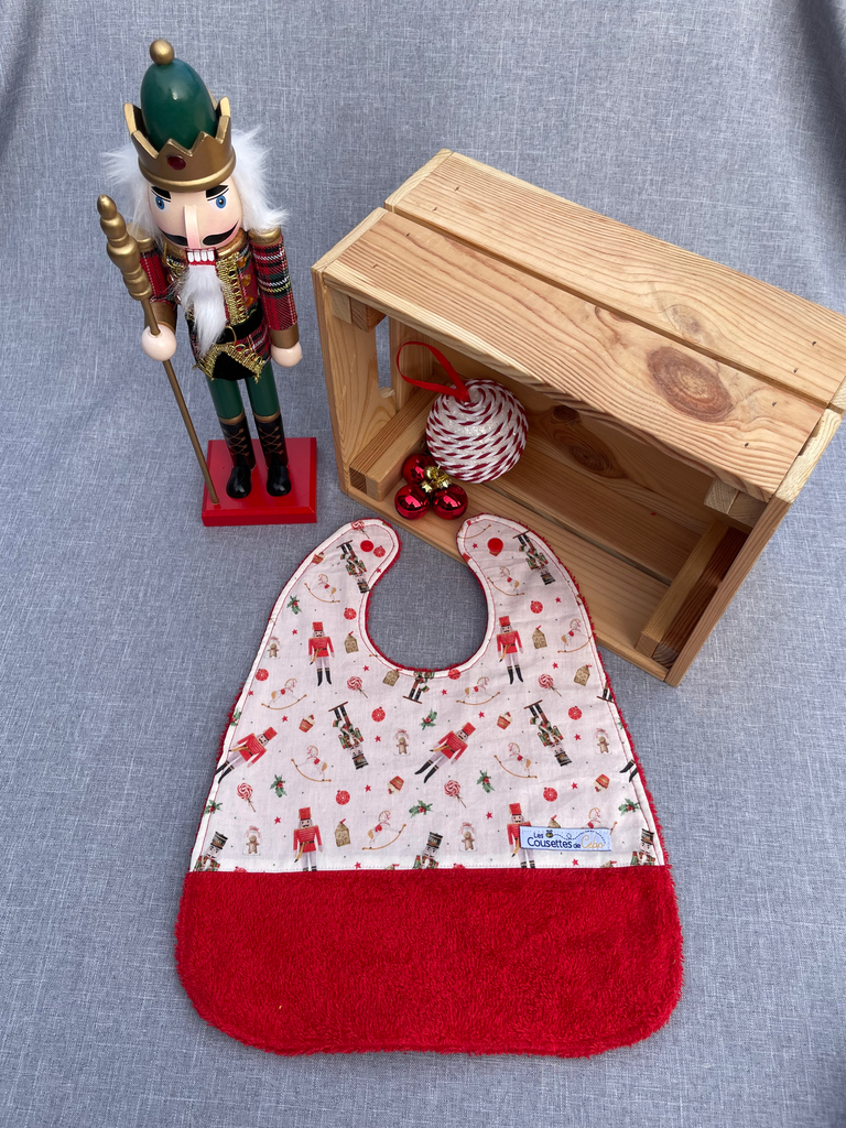 Bavoir "Casse-Noisette" rouge