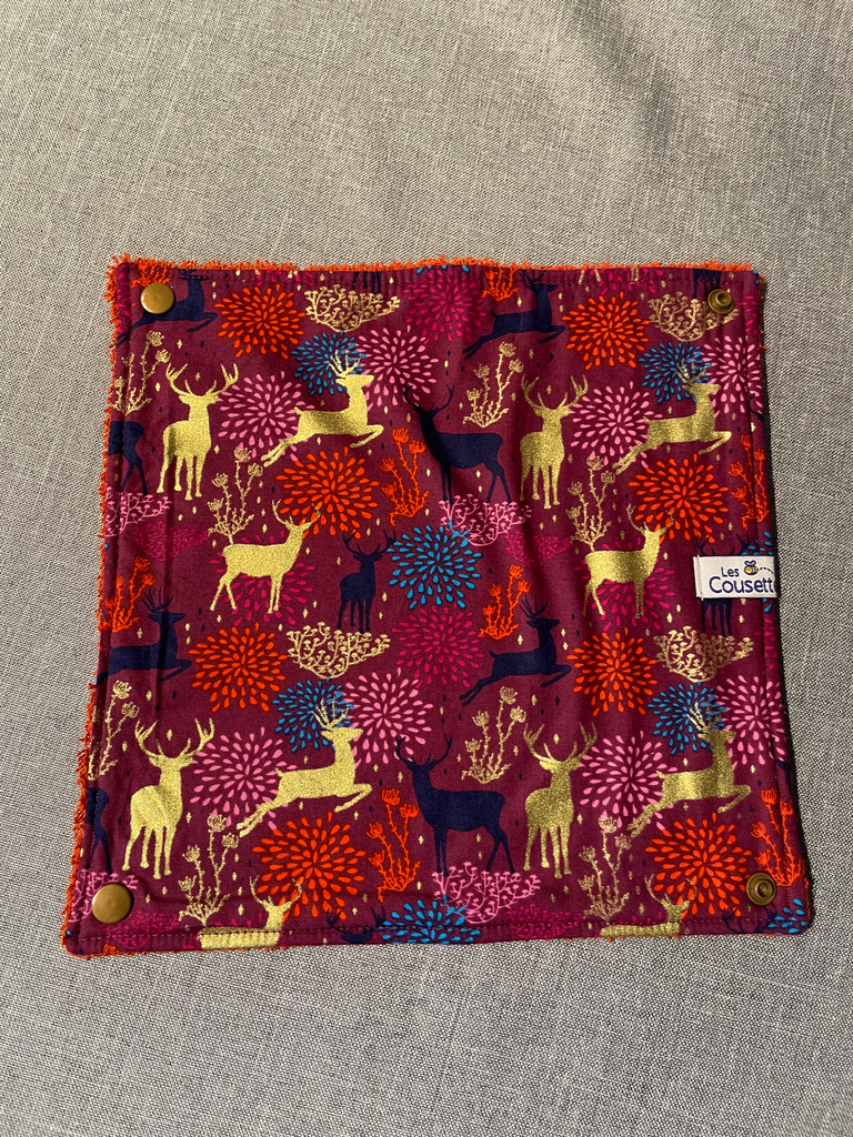 Serviette "cerfs" rouille