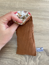 Etui à lunettes - fleuri camel