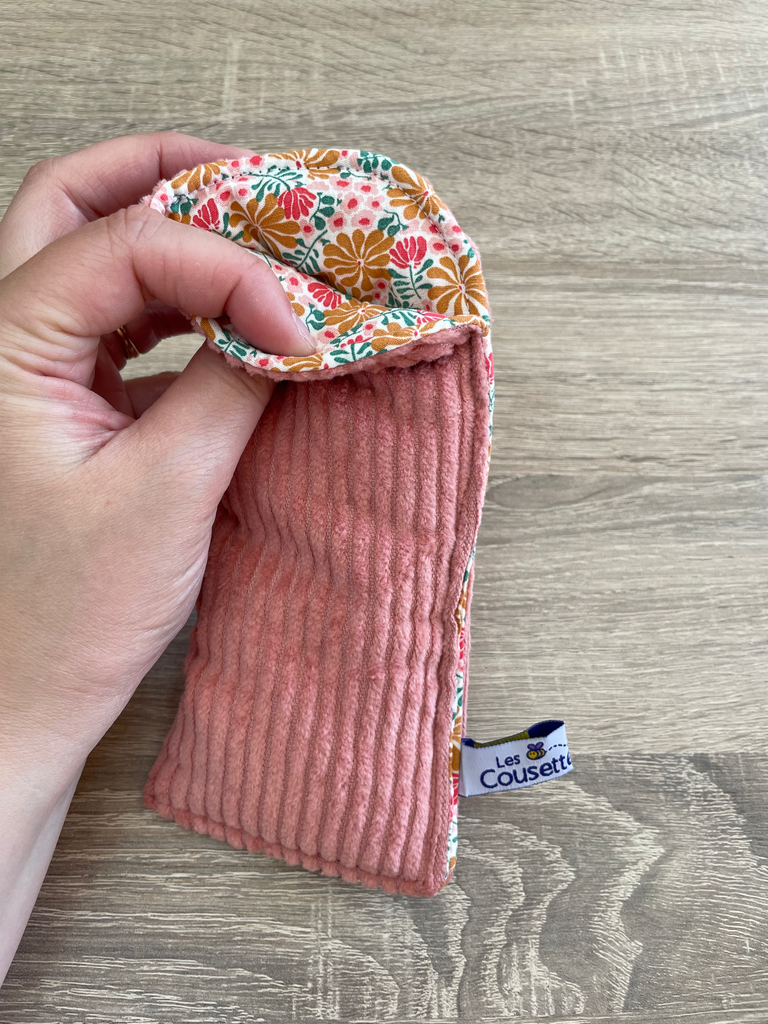 Etui à lunettes - fleuri rose