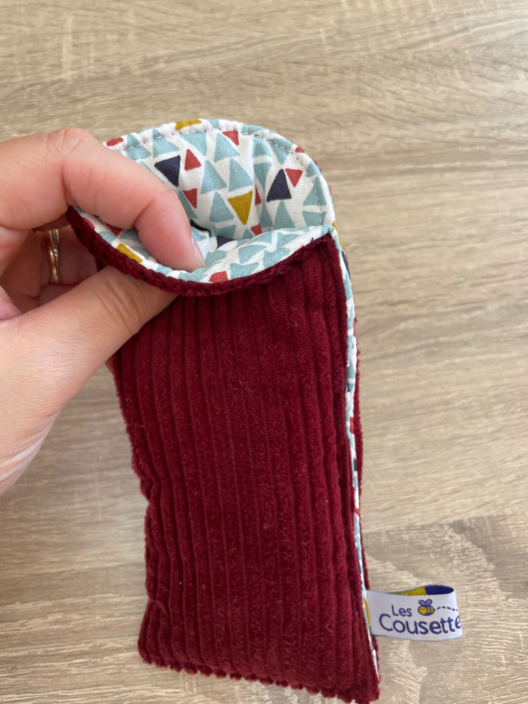 Etui à lunettes - triangles/bordeau