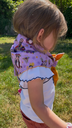 Foulard mauve et jaune
