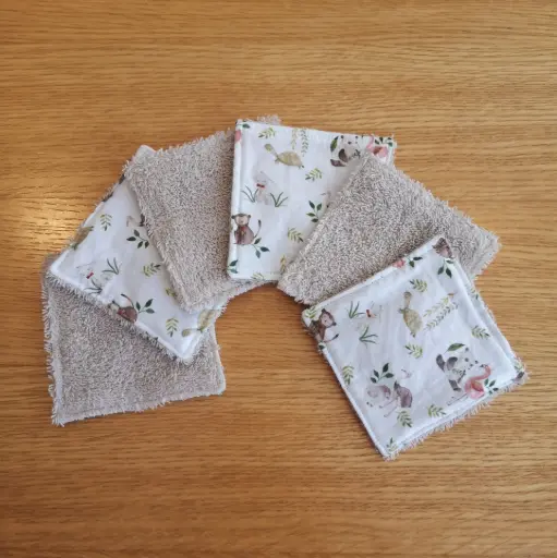 Lingettes - pandas et flamands roses