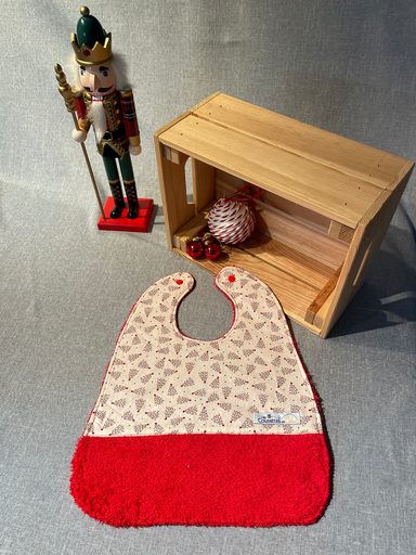 Bavoir "sapins" rouge