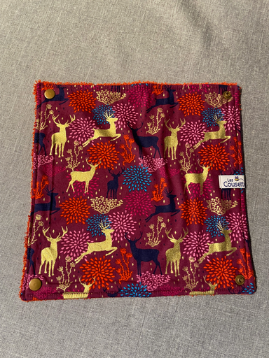 Serviette "cerfs" rouille