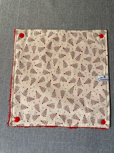 Serviette "sapins" rouge