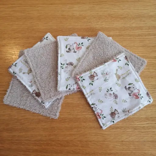 Lingettes - pandas et flamands roses